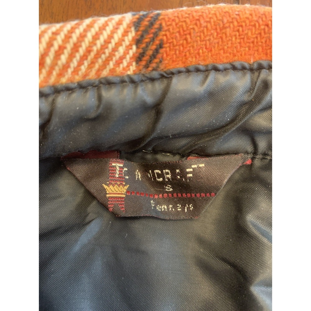 Vintage Penneys TownCraft Button Up Flannel Jacket Mens S Brown Plaid CPO 60s 70 - Picture 4 of 16